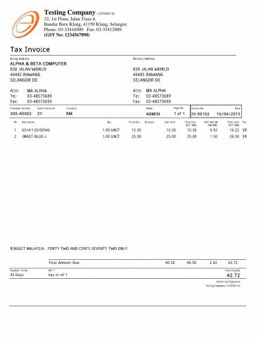23 Tax Invoice