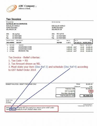 42 Sales Tax Invoice 8 RS1 GST Relief